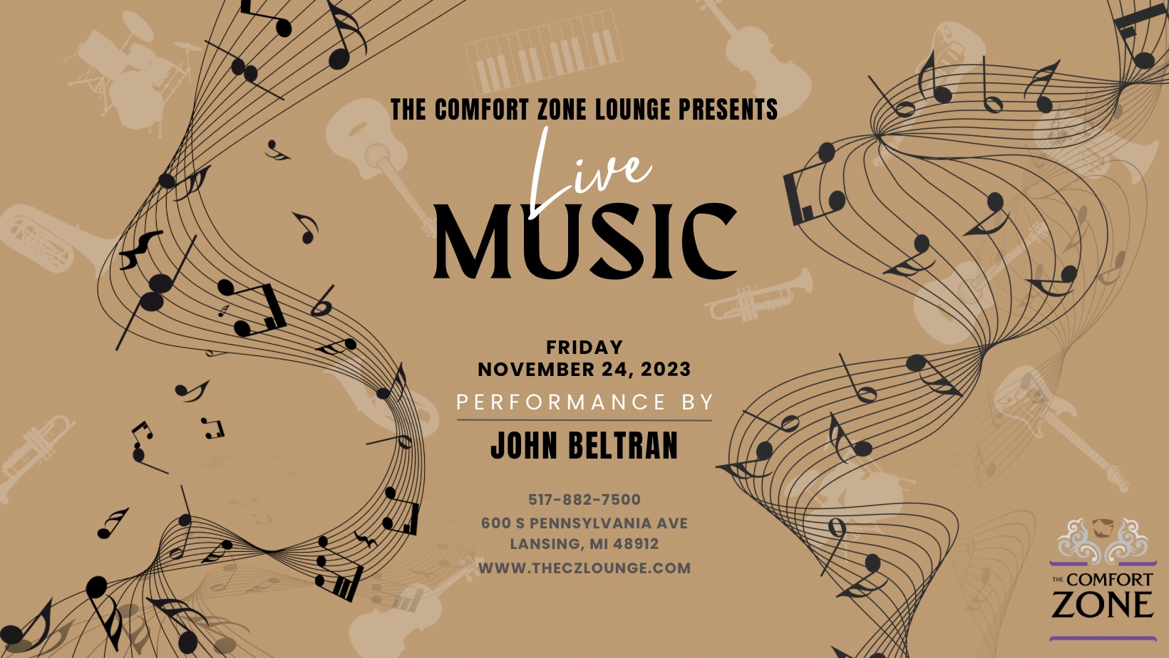 Live music on Friday, November 24 with a performance by John Beltran.